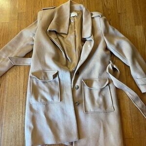 LOFT belted wool coat.  Camel color.